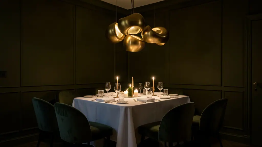 Salle gastronomique à la lumière des bougies